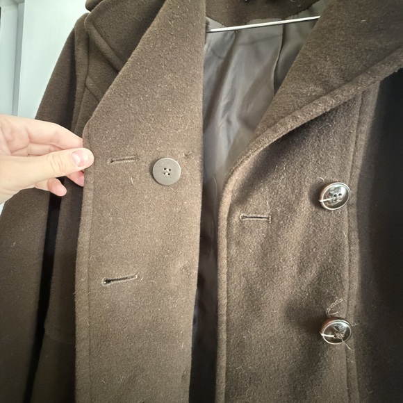 Anne Klein Chocolate Brown Pea Coat Size XL - Picture 5 of 11